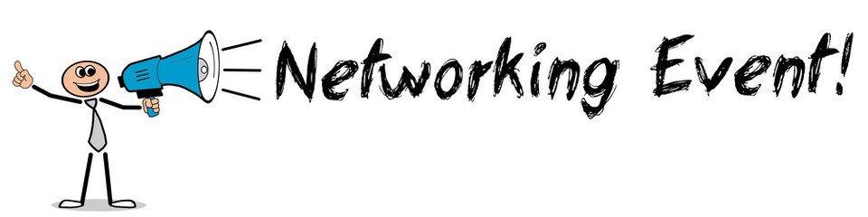 Networking Event! / Mann mit Megafon