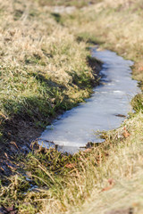  frozen creek in winter