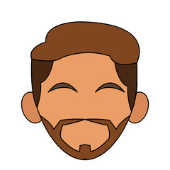 head of faceless bearded man icon image vector illustration design 