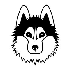 head of a dog. Black vector picture