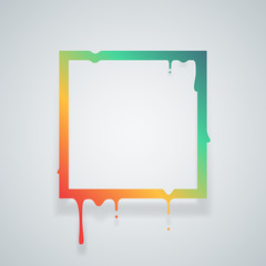 Flowing art flux square drop leak abstract design template vector illustration