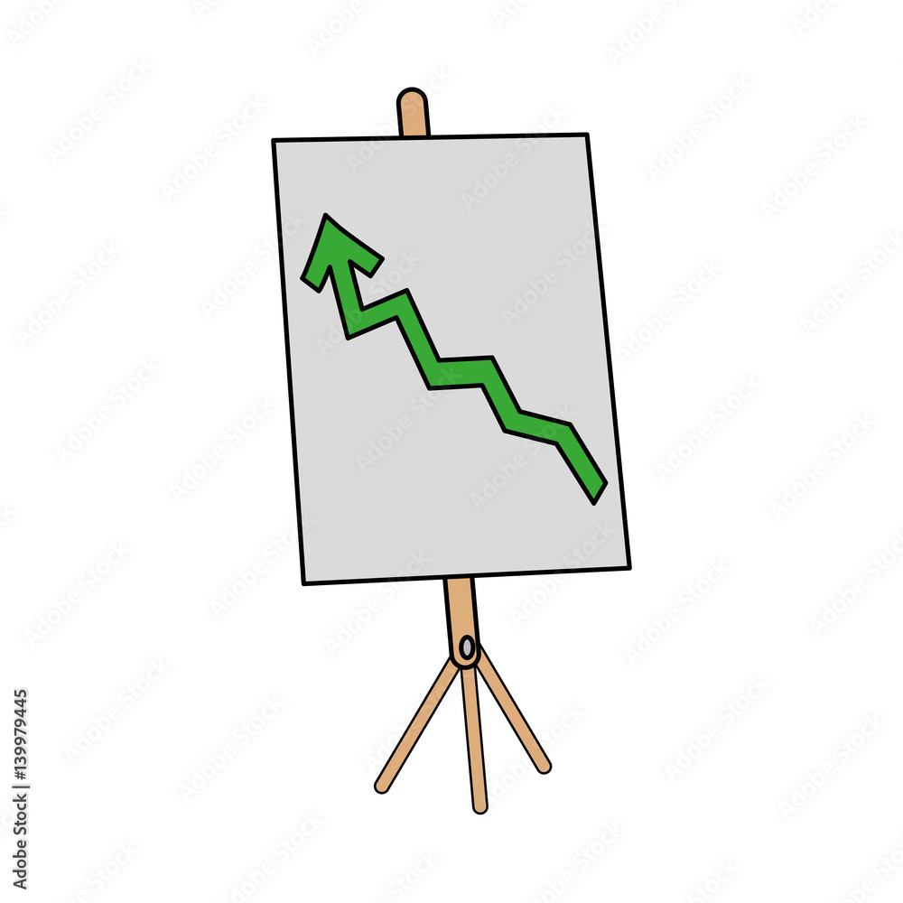Poster graph chart with arrow icon image vector illustration design