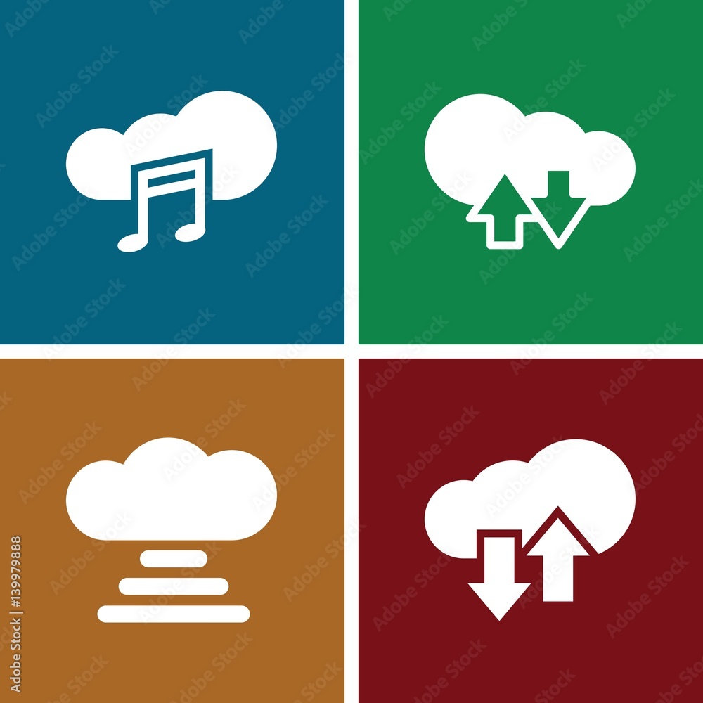 Poster Set of 4 computing filled icons