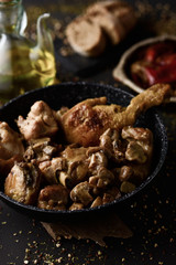 spanish grilled chicken and rabbit