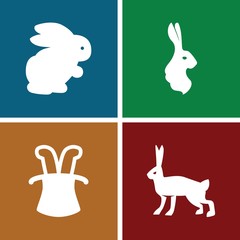 Set of 4 bunny filled icons