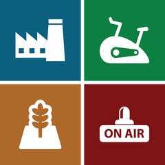 Set of 4 environment filled icons