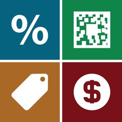 Set of 4 price filled icons