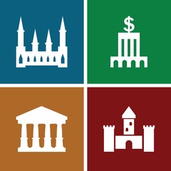 Set of 4 museum filled icons