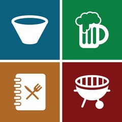 Set of 4 menu filled icons