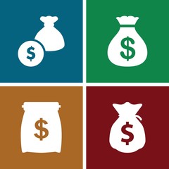 Set of 4 earning filled icons
