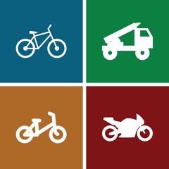 Set of 4 bike filled icons