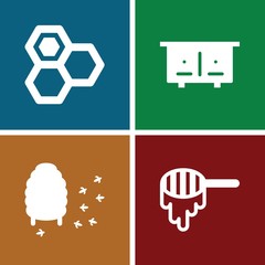 Obraz premium Set of 4 honey filled icons
