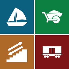 Set of 4 transportation filled icons