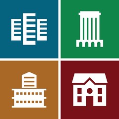 Set of 4 urban filled icons