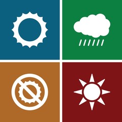 Set of 4 sunshine filled icons