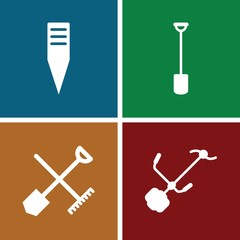 Set of 4 spade filled icons