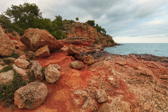 Coast of the village Perello in the mediterranean sea, Tarragona, Spain