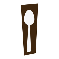 rectangle banner frame with silhouette spoon cutlery icon vector illustration