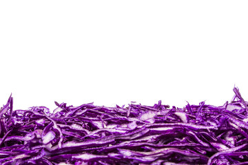 Cabbage red chopped isolated on a white background
