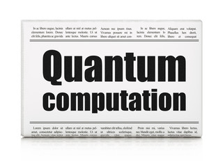 Science concept: newspaper headline Quantum Computation
