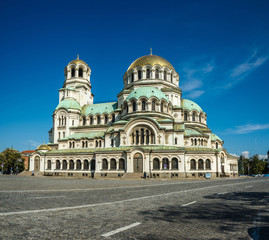 Fototapeta na wymiar Cathedral Saint Alexandar Nevski in Sofia, Bulgaria