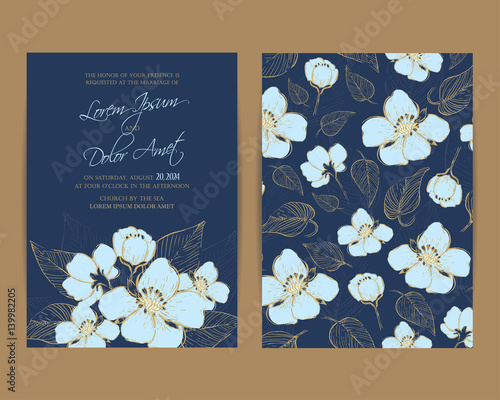 "Wedding Invitation. Floral Background" Stock image and royalty-free