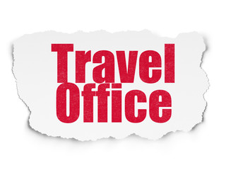 Travel concept: Travel Office on Torn Paper background