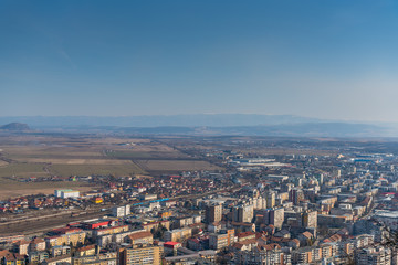 Beautiful Aerial view of the Deva city from the citadel
