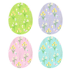 floral patterns on Easter eggs