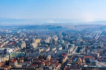 Obraz premium Beautiful Aerial view of the Deva city from the citadel