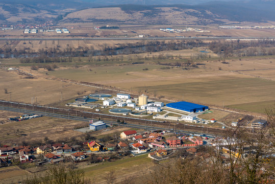 Aerial view of the purge station WWTP