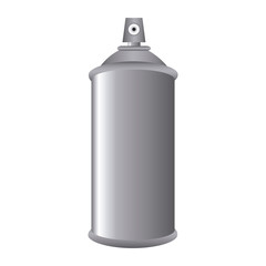 Gray Aerosol Spray Metal 3D Bottle Can vector illustration