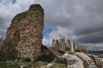 Rocca Calascio, a mountaintop fortress in Abruzzo, Italy