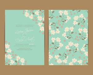 Wedding invitation or announcement card