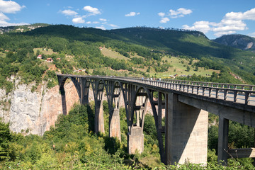 Fototapeta na wymiar Montenegro, Djokovic bridge, mountain gorge