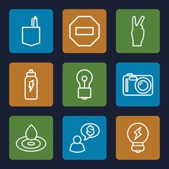 Set of 9 creative outline icons