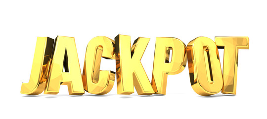 Jackpot 3d render golden design