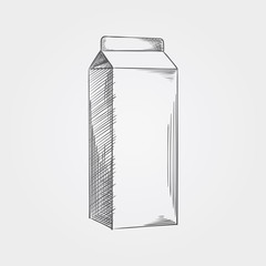 Hand drawn packaging of juice, milk sketch isolated on white background. Sketch style vector illustration