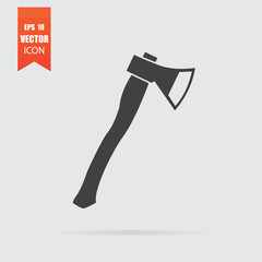 Ax icon in flat style isolated on grey background.