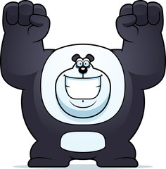 Cartoon Panda Celebrating