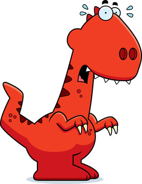 recommend clip art: Scared Cartoon Velociraptor