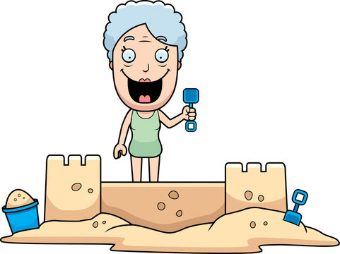 recommend clip art: Woman Sandcastle
