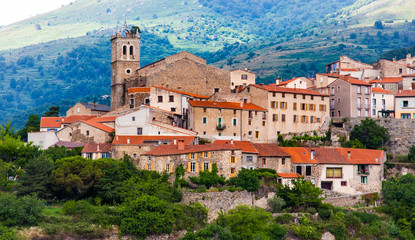 Mosset, small and picturesque french village,member of  most beautiful villages of...