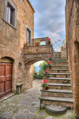 Civita di Bagnoregio Steps and Flowers