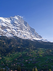 Eiger mountain, rigid and stalwart above Grindelwald valley