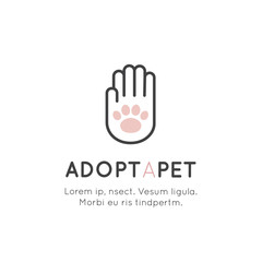 Fototapeta premium Vector Icon Style Illustration of Adopt a Pet Banner, New Owner, Domestic Animal Farm, Hotel, Isolated Minimalistic Object