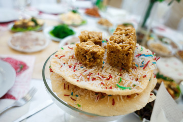 Pastries halva on the plate