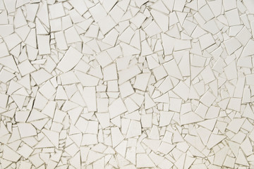 Modern white mosaic wall background texture