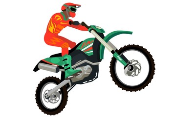 Fototapeta na wymiar Vector illustration of a motorcycle racer
