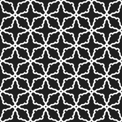Seamless vector black and white ornament in arabian style. Geometric abstract background. Pattern for wallpapers and backgrounds